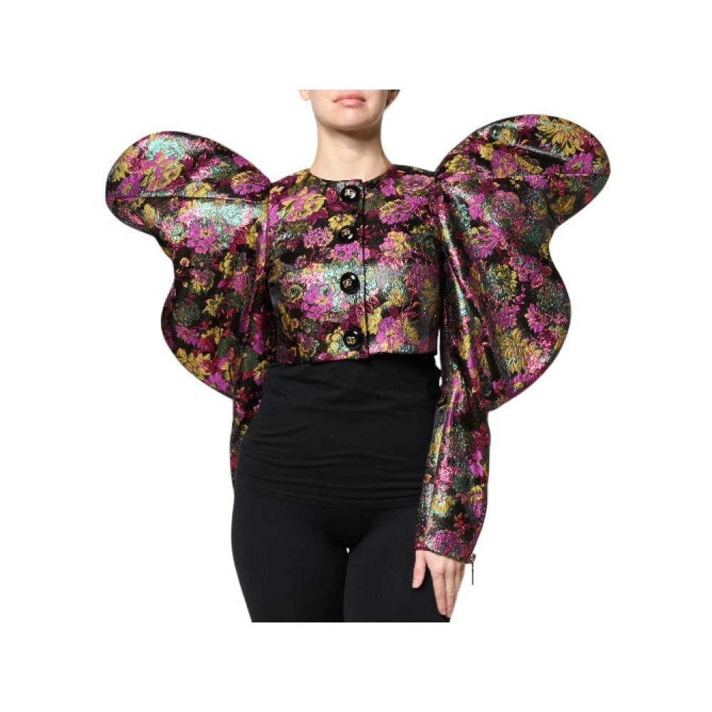 Dolce & Gabbana Damen Multicolor - Floral Puff Sleeve Crop Jacket - Jackets - Mehrfarbig - S
