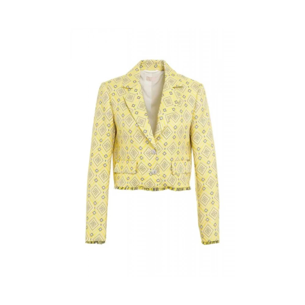 Liu Jo Damen Gelb - Ma4124t3917 Jacquard Jacke - Jackets - M