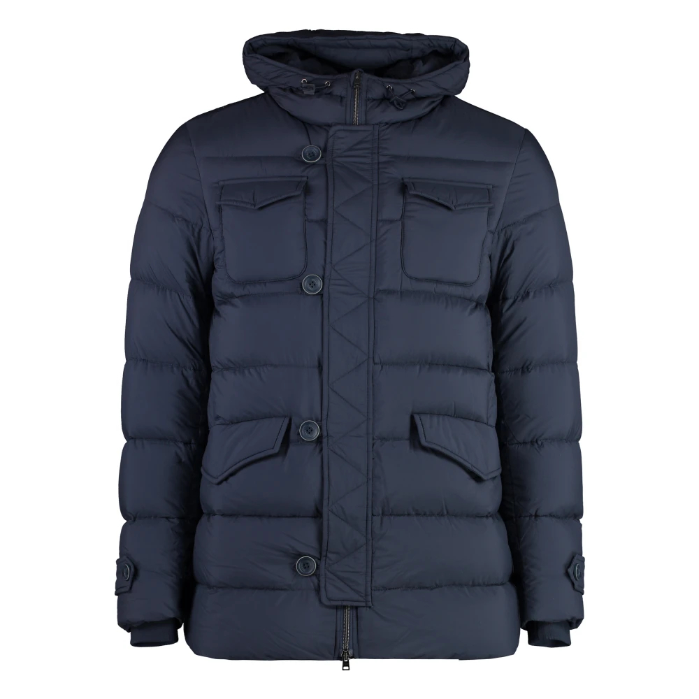 Herno - Kapuzenjacke Aus Daunenfüllung - Jackets - Herren - Blau - 2XL