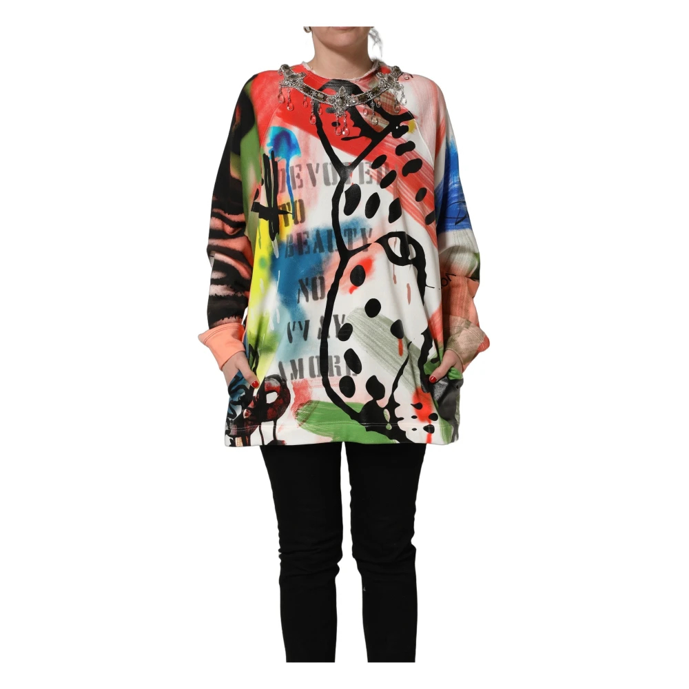 Dolce & Gabbana Damen Multicolor - Langärmeliges Sweatshirt Mit Rundhalsausschnitt - Tops - Mehrfarbig - L