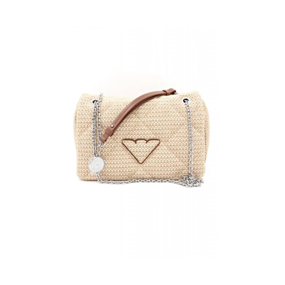 Emporio Armani Damen Beige - Cross Body Messenger Raffia Tasche - Bags - One Size