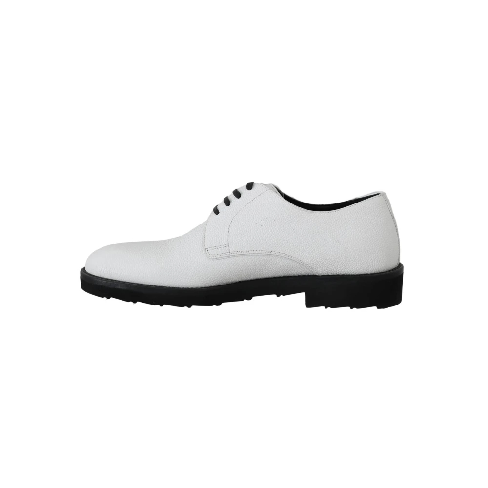 Dolce & Gabbana, Herren, Halbschuhe, White Leather Derby Dress Formal Shoes, Weiss, (39) - Bild 4