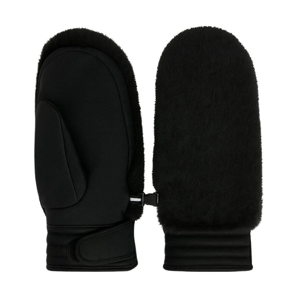 Fusalp Unisex Schwarz - Fake Fur Ski Gloves - Accessories - K - 6 1/2 In