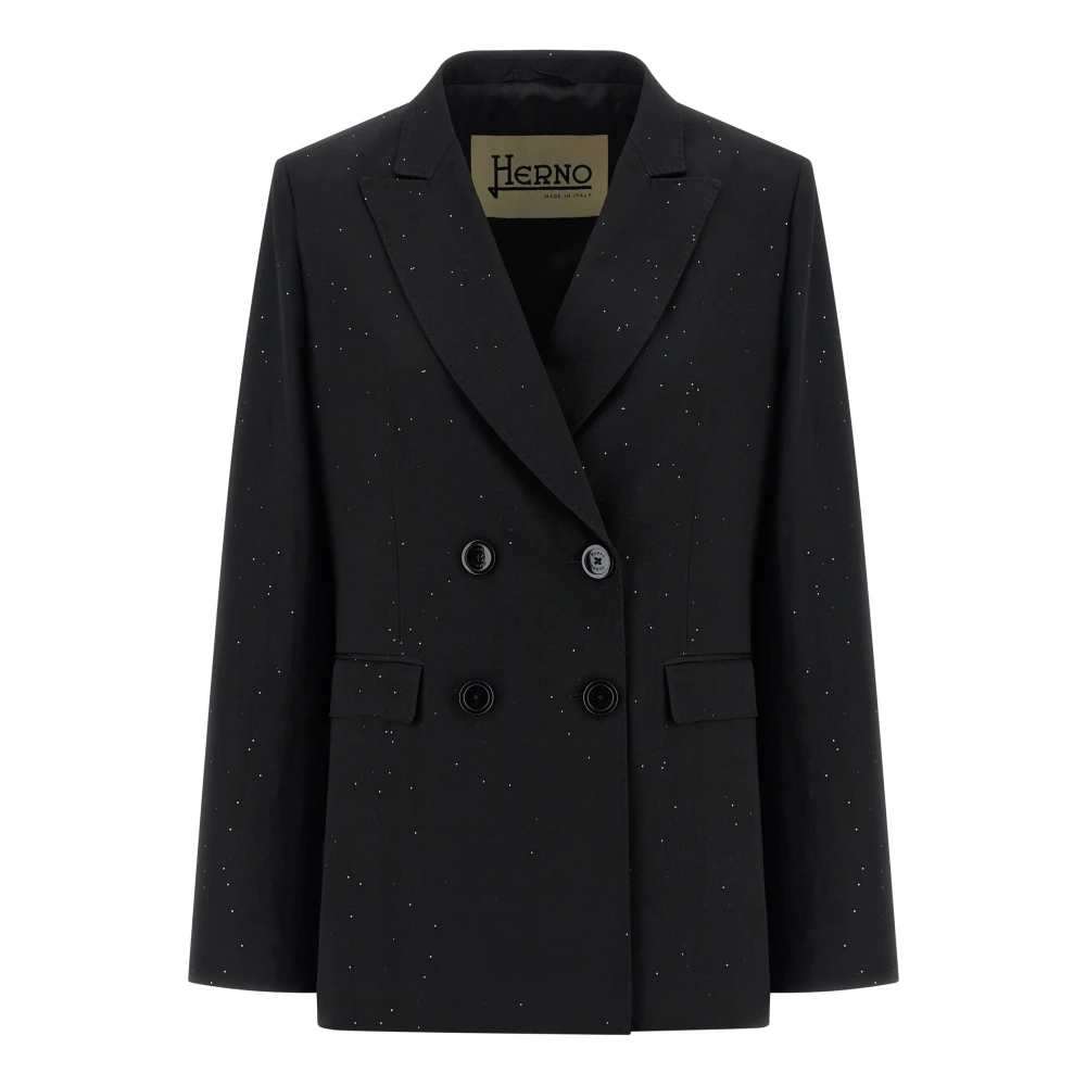 Herno Damen Schwarz - Micro Sequin Blazer - Jackets - K - S