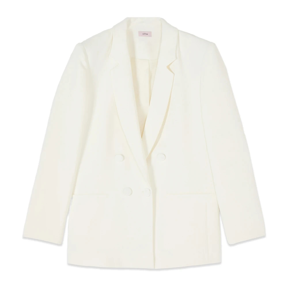 Oltre Damen Weiß - Doppelreihiger Blazer Aus Crêpe-Stoff - Jackets - 2XL