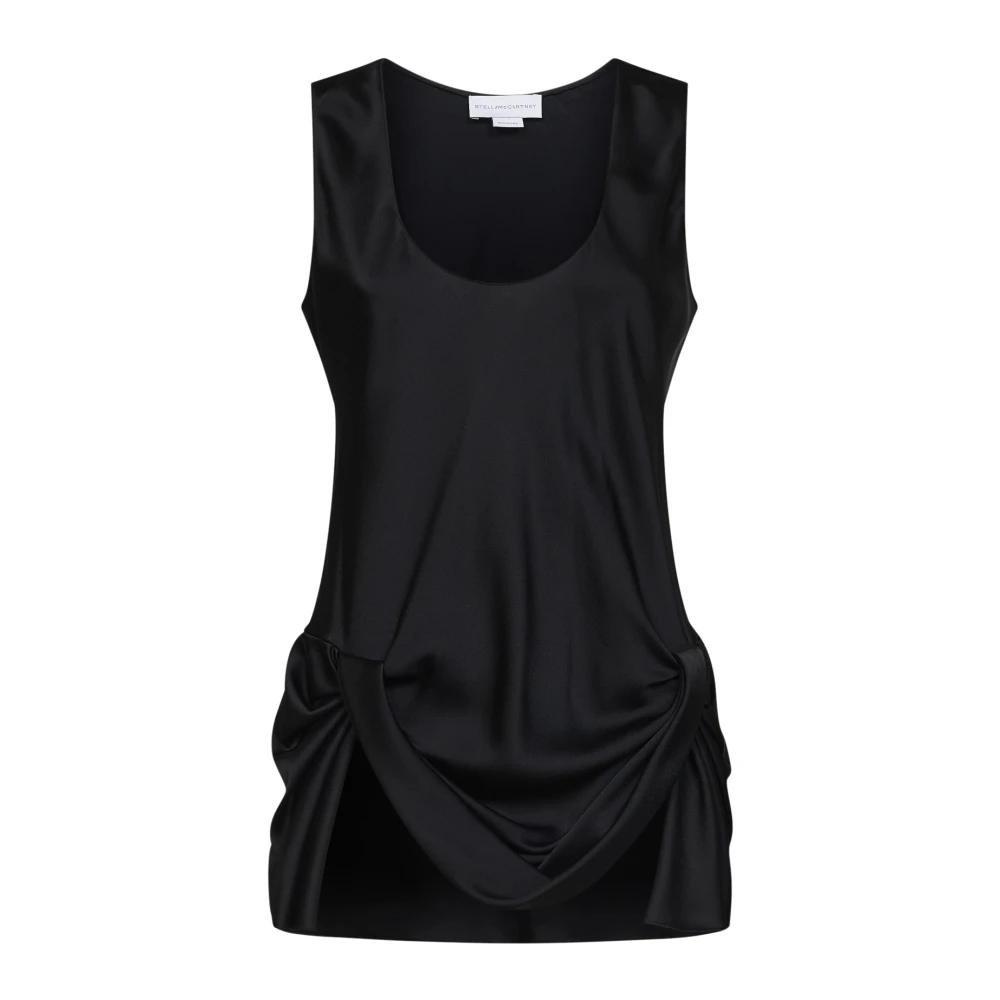 Stella Mccartney Damen Schwarz - Asymmetrisches Drapierter Oberteil - Blouses & Shirts - K - M