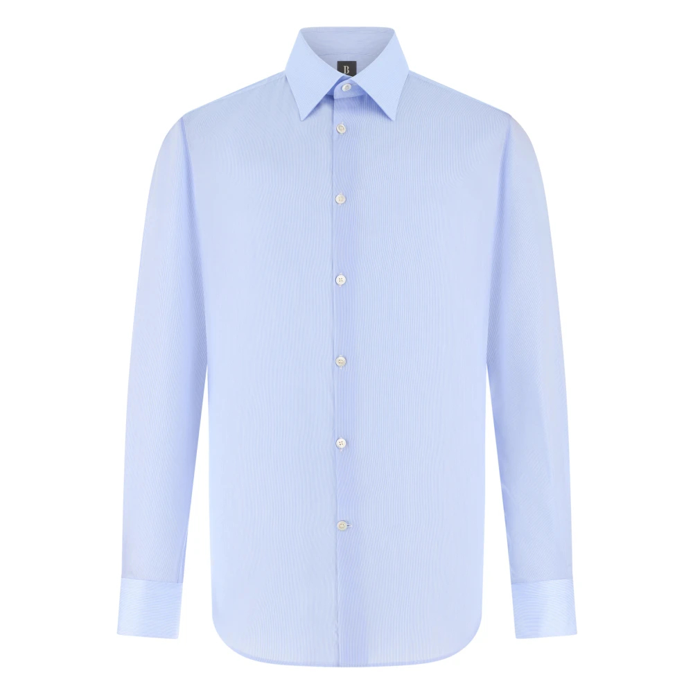 Boggi Milano Herren Blau - Regular Fit Baumwoll-Twill-Hemd - Shirts - 2XL