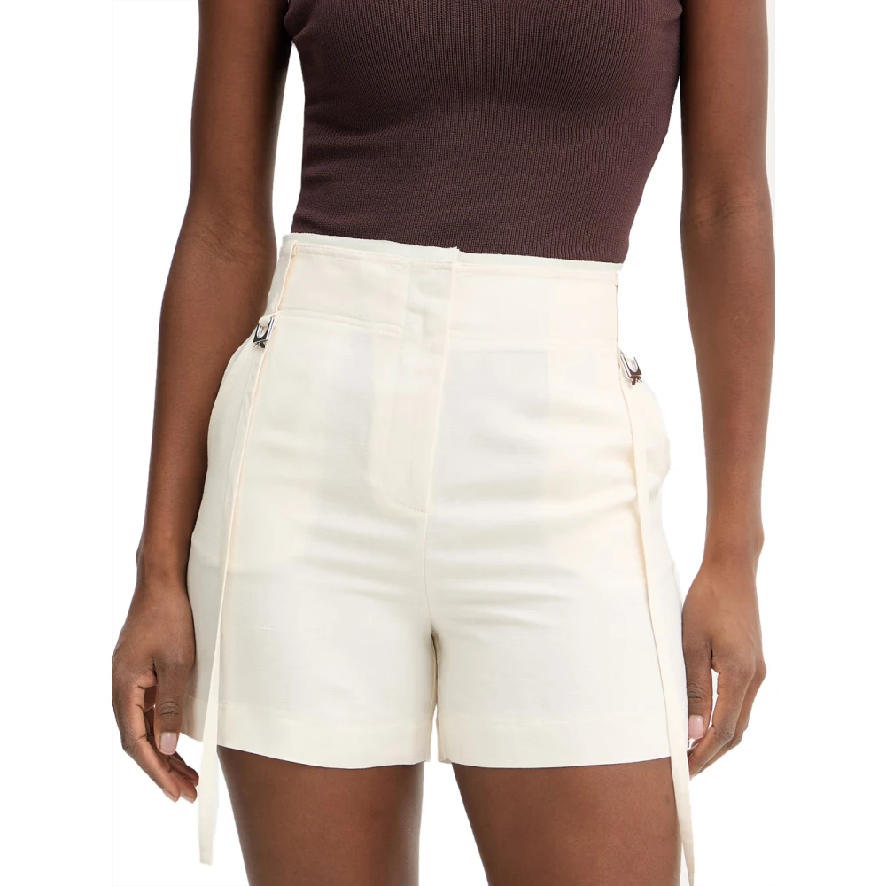 Patrizia Pepe Damen Weiß - Tailored Leinenmischungs-Shorts - Shorts - M