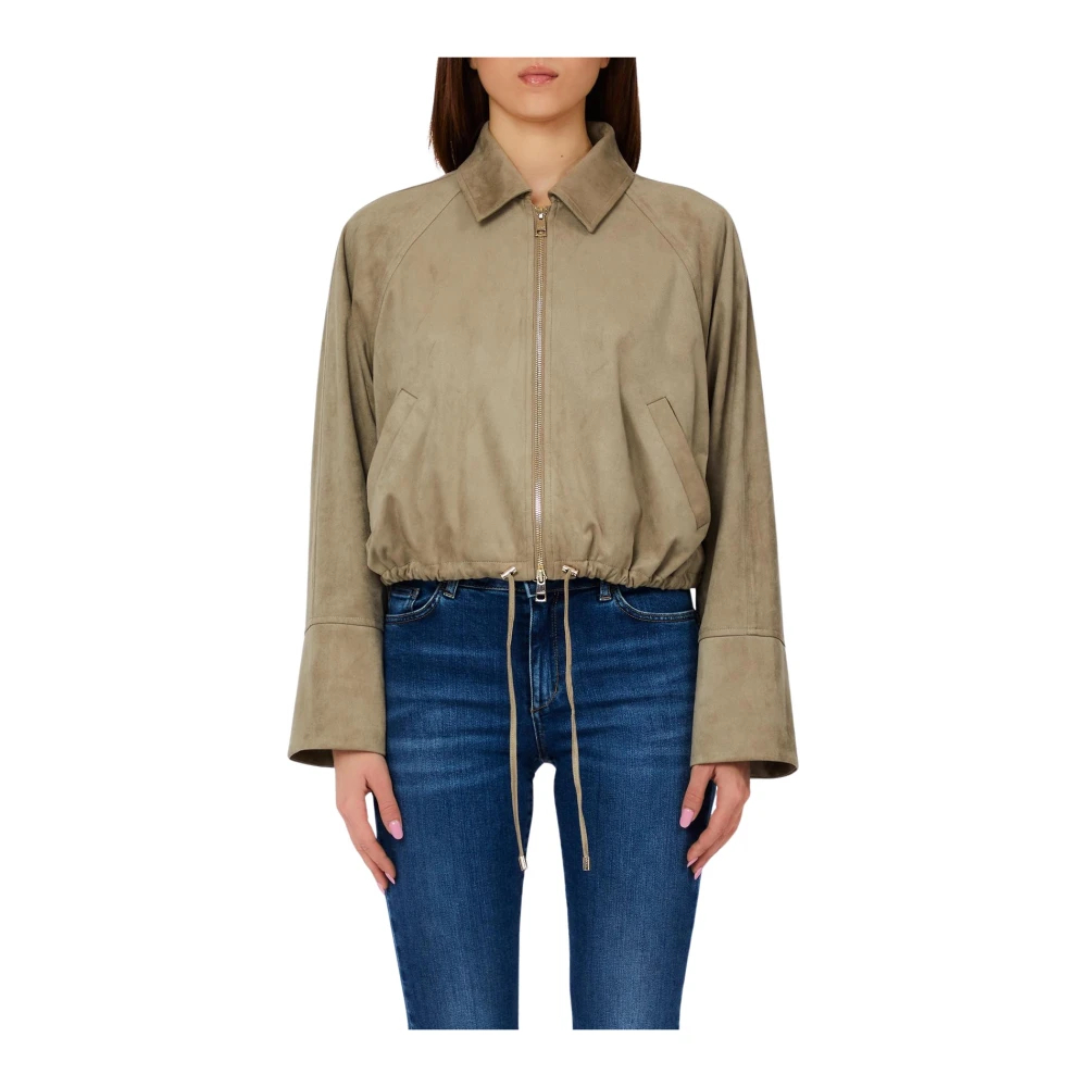 Liu Jo Damen Grün - Bomberjacke Mit Kordelzug - Jackets - S
