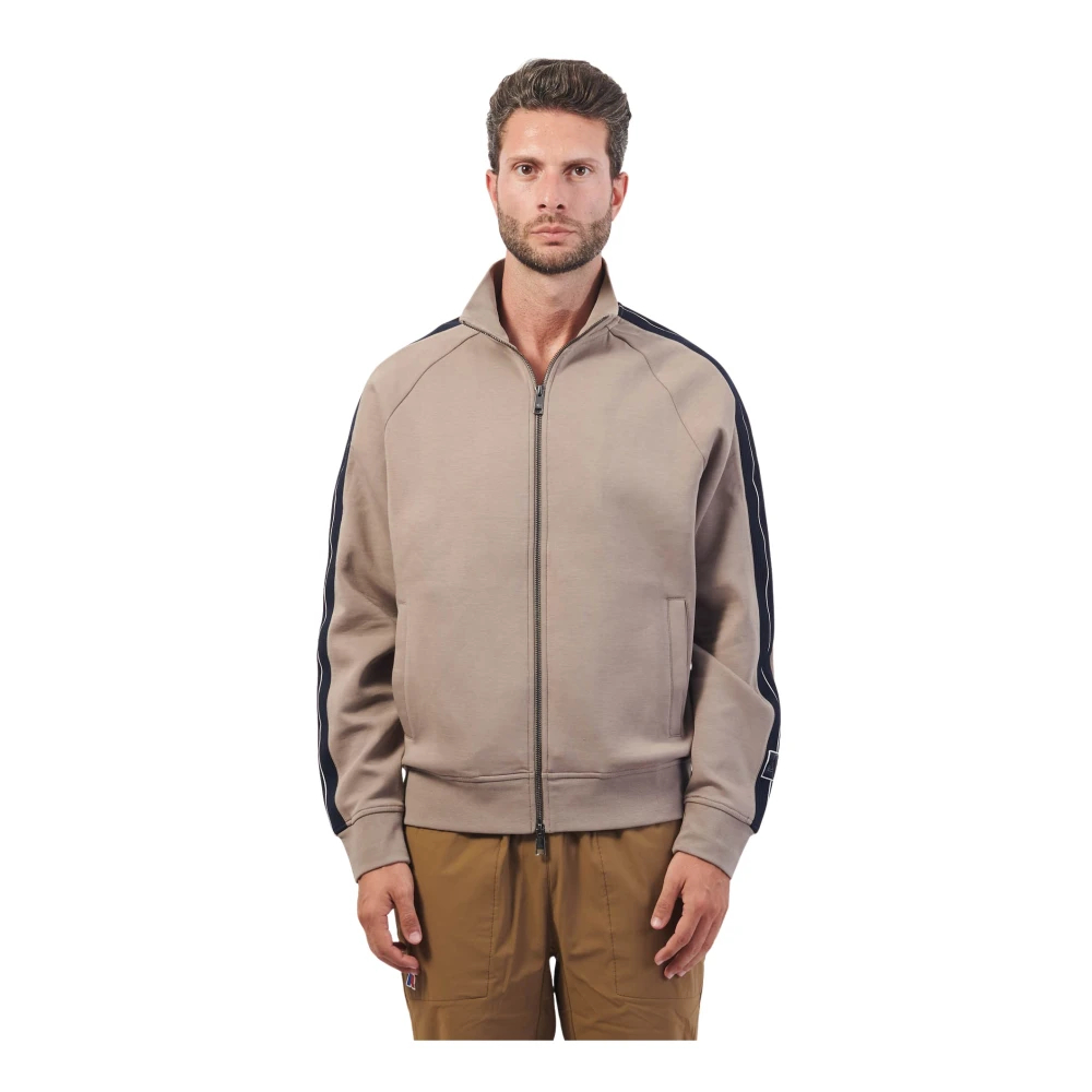 Armani Exchange Herren Braun - Er Zip-Sweater Mit Kontrastband - Sweatshirts & Hoodies - M