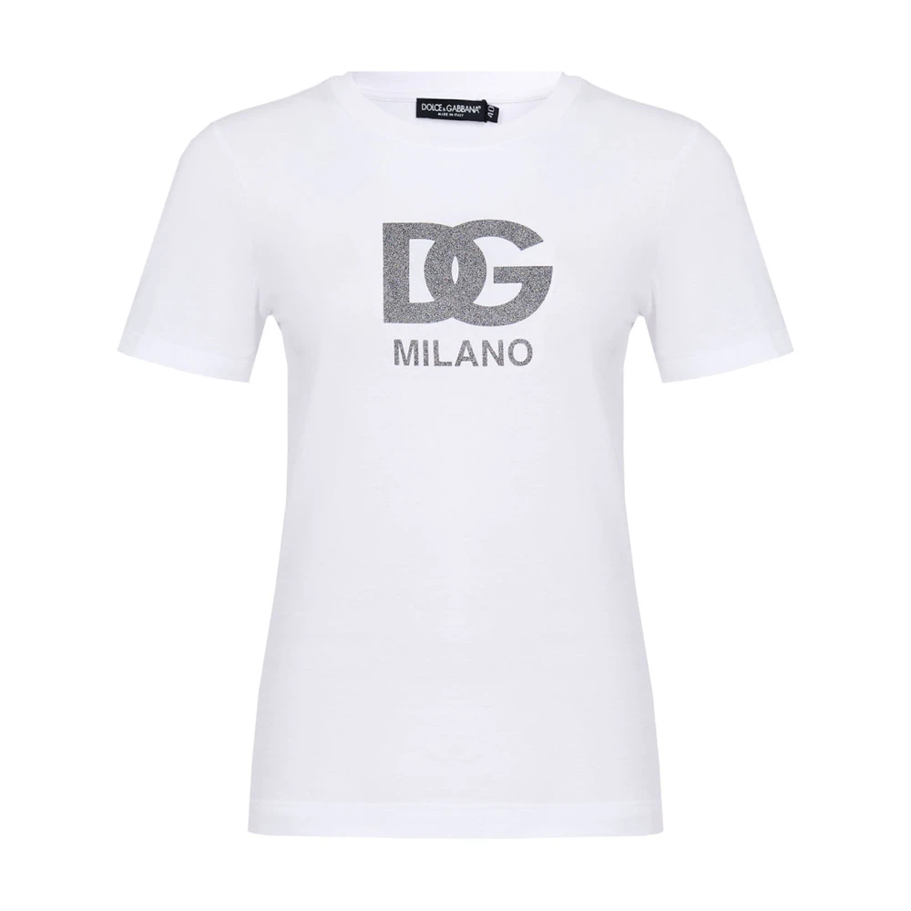 Dolce & Gabbana Damen Weiß - Casual Baumwoll T-Shirt In Schwarz - Tops - S