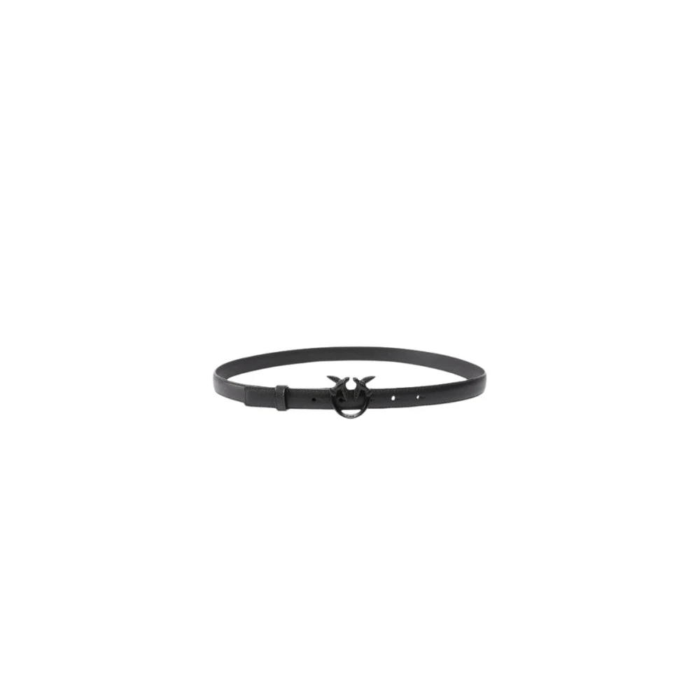 Pinko Damen Schwarz - Schmaler Ledergürtel Love Birds Color-Block-Optik 2Cm - S - Bild 6
