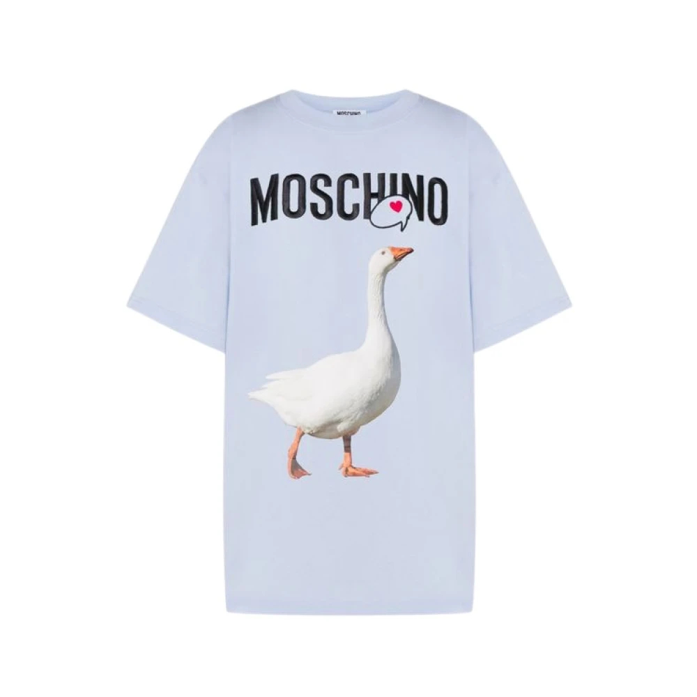 Moschino Unisex Blau - Goose Baumwolljersey T-Shirt - Tops - M