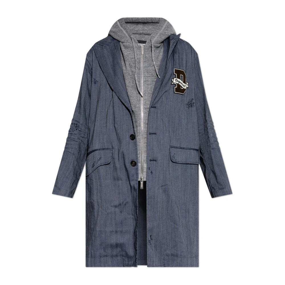 Dsquared2 Herren Blau - Mantel Aus Materialmix - Coats - Xl