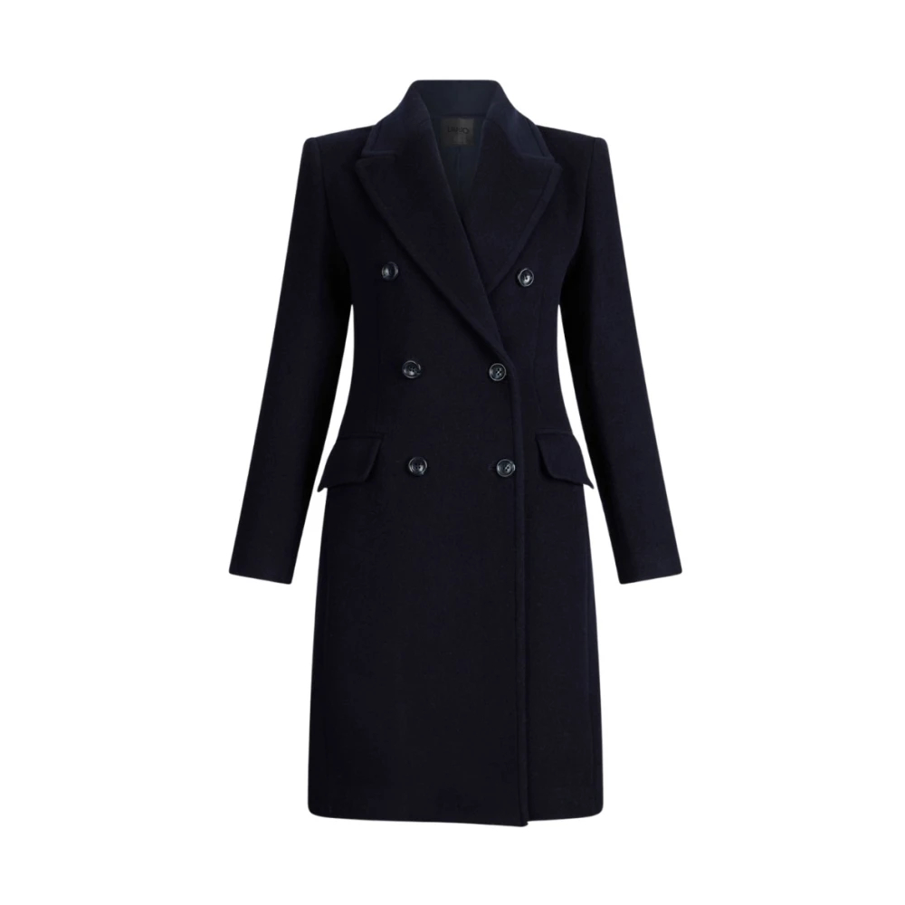 Liu Jo Damen Blau - Wollmantel - Zweireihig - Coats - M