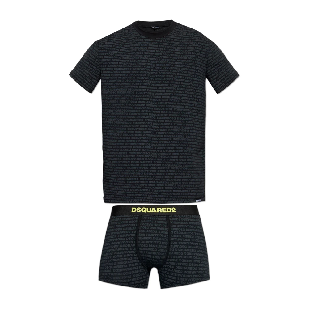 Dsquared2 Herren Schwarz - Unterwäsche-Set: T-Shirt Und Boxershorts - Underwear - K -M
