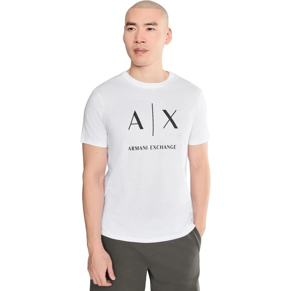 Armani Exchange Herren Weiß - Regular Fit T-Shirt Mit Logo - Tops - S