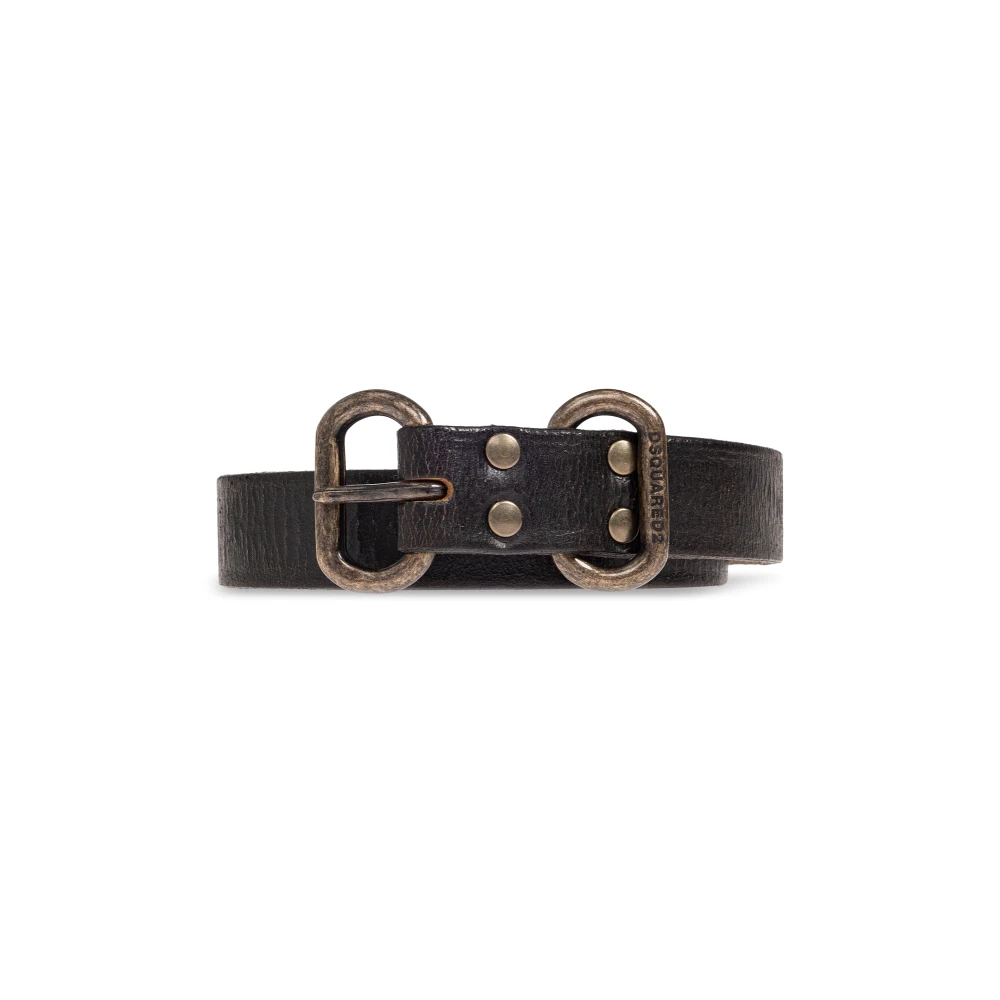 Dsquared2 Herren Schwarz - Leather Belt - Accessories - K - 85 Cm