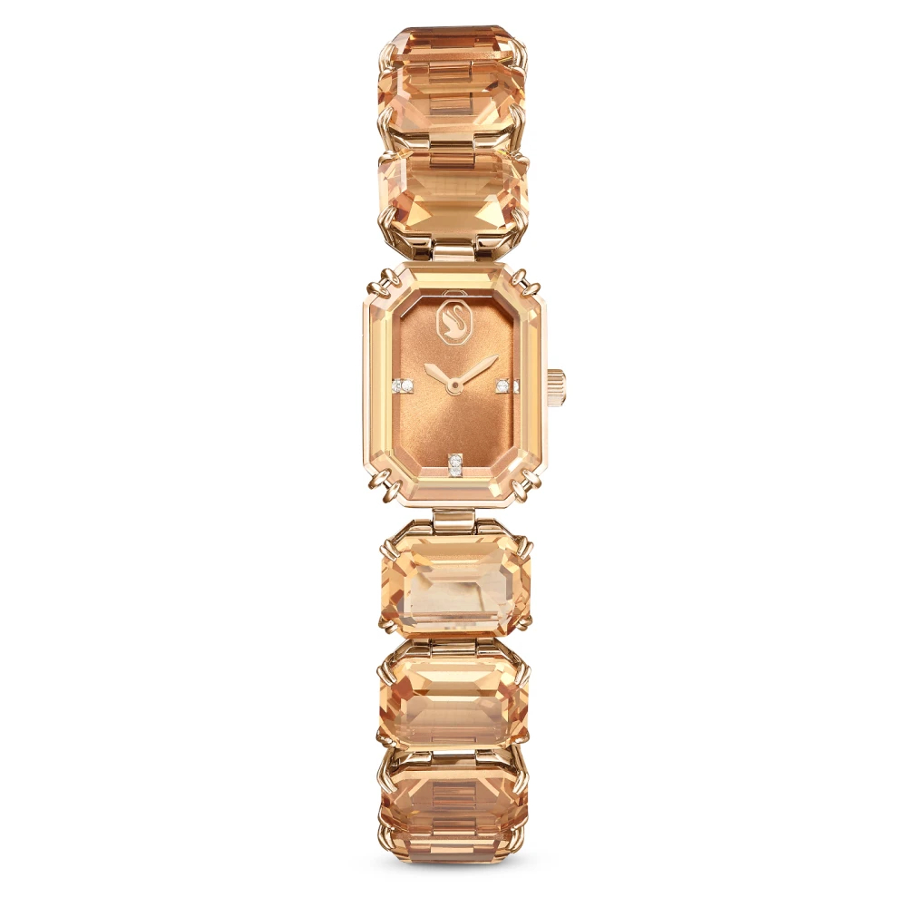Swarovski Uhr, Armband Im Oktagon-Schliff, Champagne-Vergoldetes Finish Braun - Bild 6