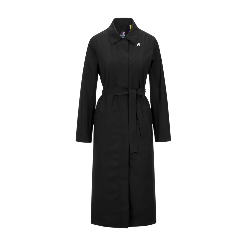 K-Way Damen Schwarz - Barbra Stretch 2L Mantel Mit Gürtel - Coats - K -L
