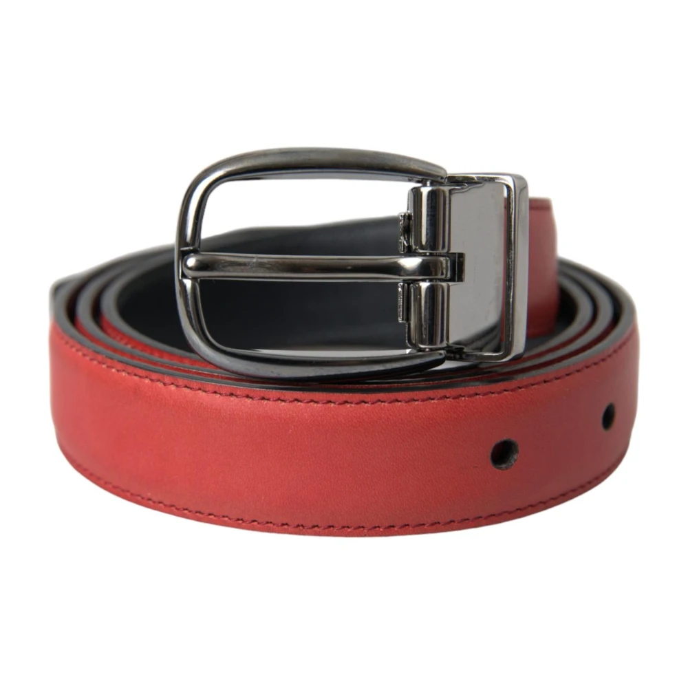 Dolce & Gabbana Herren Rot - Er Leder Metall Schnalle Gürtel - Accessories - One Size