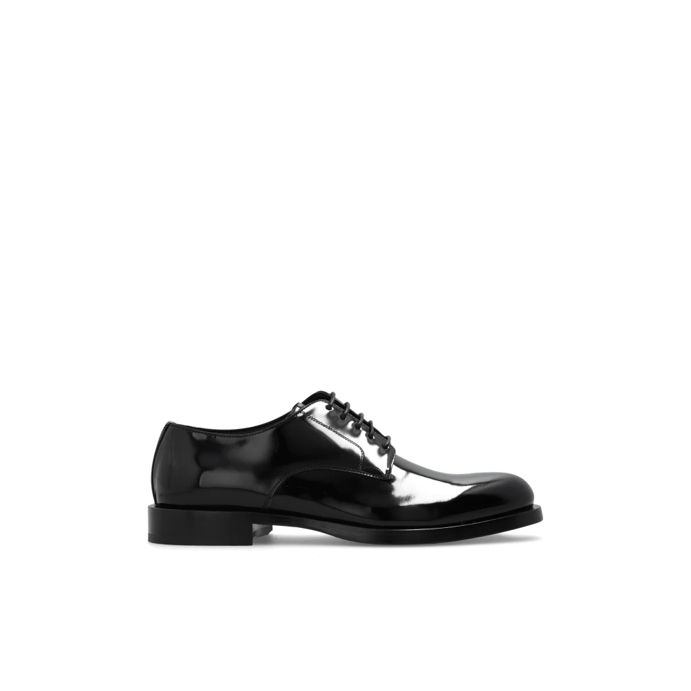 Dolce & Gabbana Herren Schwarz - Leder Derby Schuhe - Shoes - K - 43 Eu