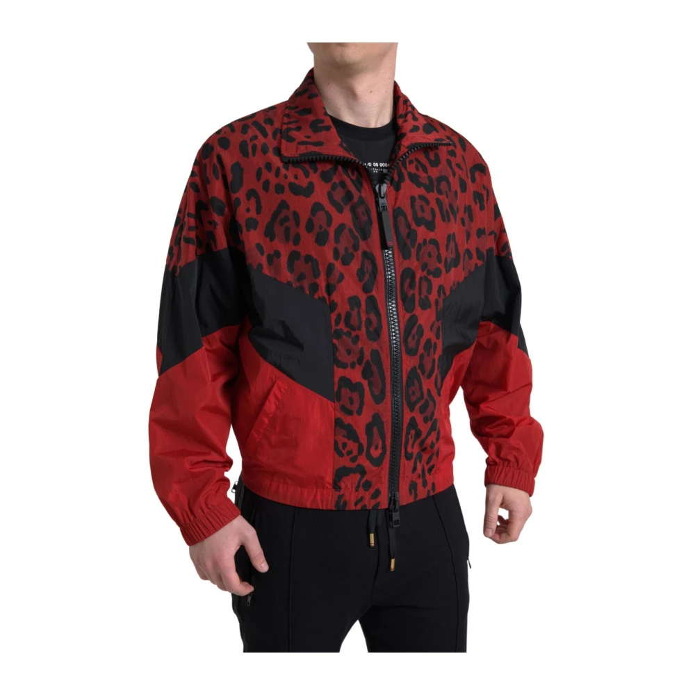 Dolce & Gabbana Herren Rot - E Leoparden-Zip-Up-Jacke - Jackets - L