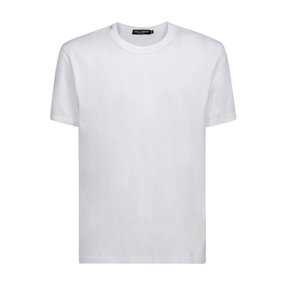 Dolce & Gabbana Herren Weiß - Casual Baumwoll T-Shirt In Schwarz - Tops - 3XL