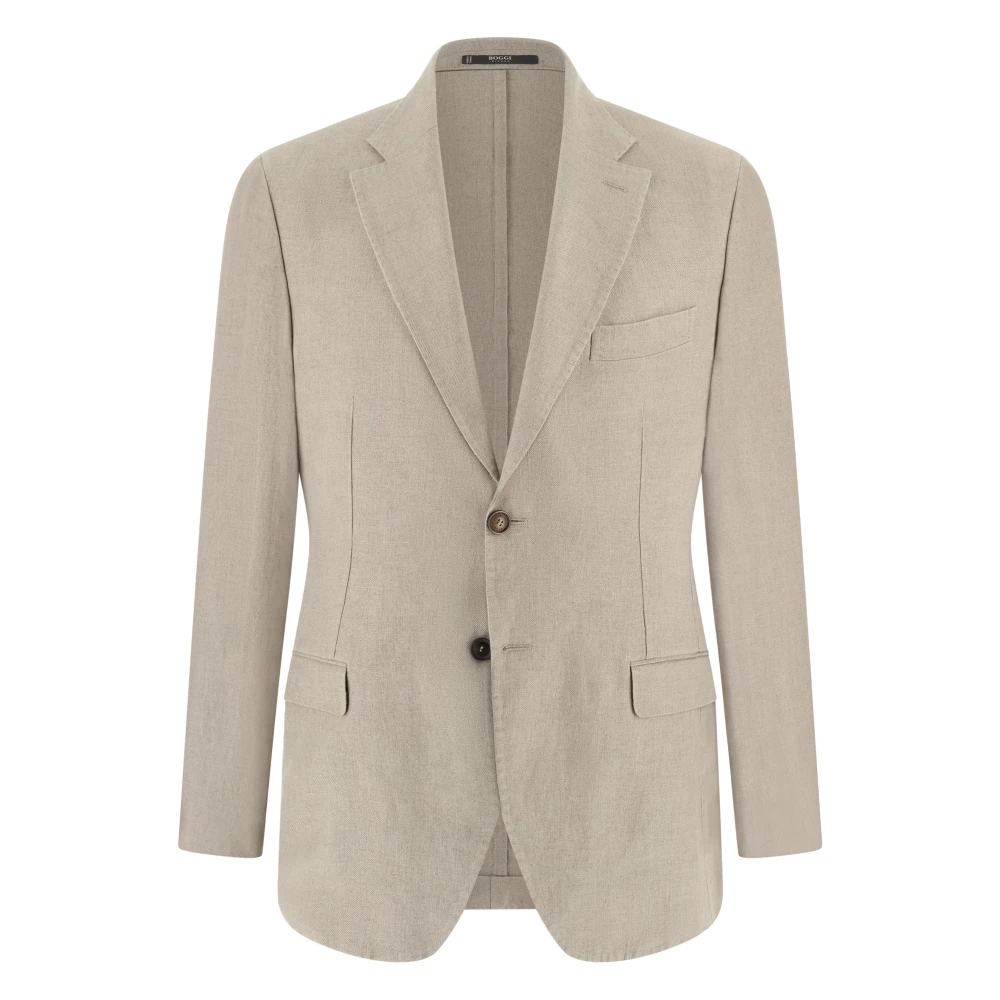 Boggi Milano Herren Beige - Twill Leinenblazer - Jackets - 2XL