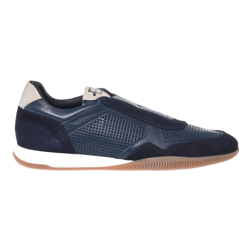 Baldinini - Slip-On Aus Perforiertem Wildleder Und Leder - Shoes - Herren - Blau - 45 Eu