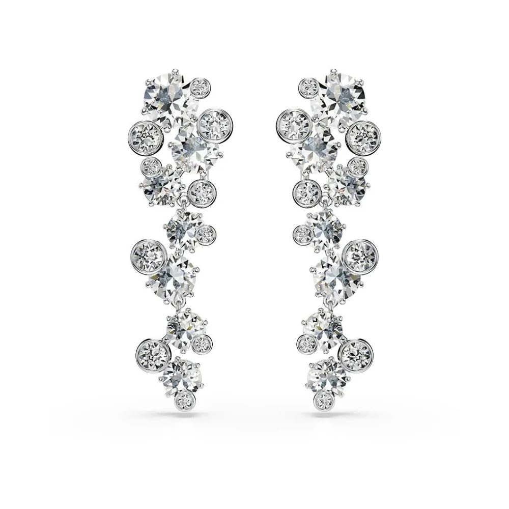 Swarovski Damen Silber Paar Ohrstecker "Schmuck Geschenk Constella Ohrringe", (Metallfarben, Kristallweiß, Kristallweiß), Ohrringe, Metall, Mit Sw... - Bild 6