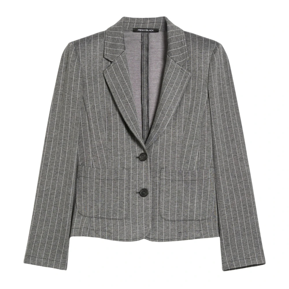 Pennyblack Damen Grau - Slim Jersey Gessato Blazer Model Yaqui - Jackets - Xl
