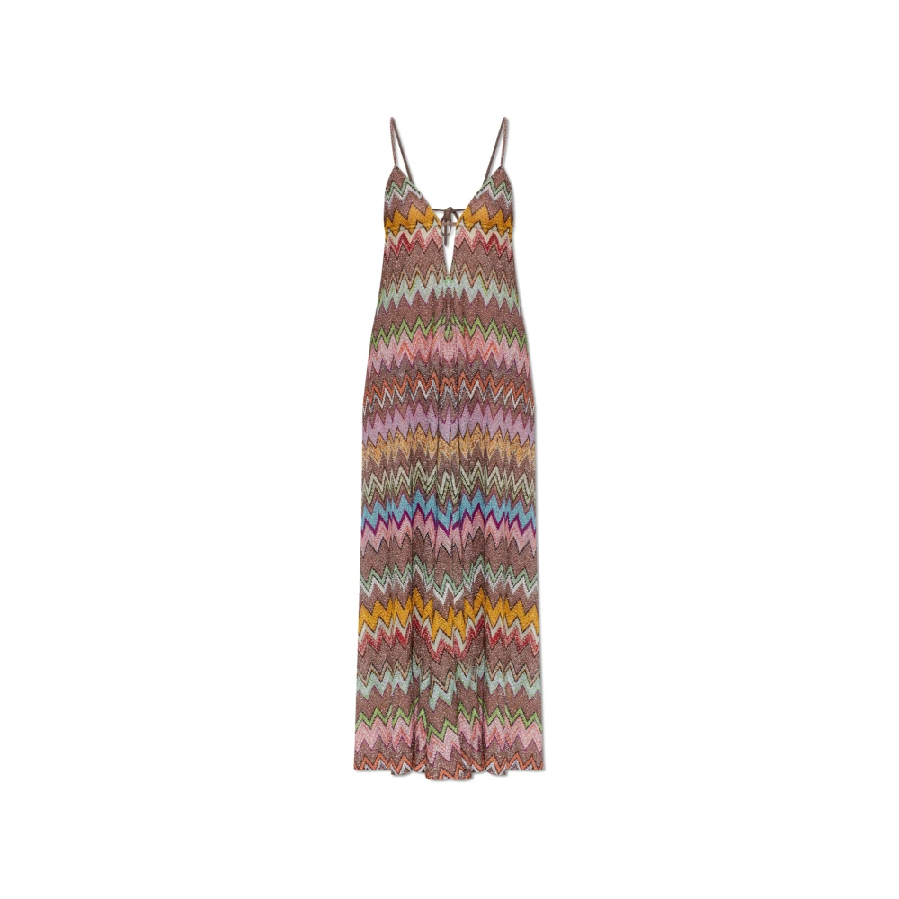 Missoni Damen Multicolor - V-Neck Maxikleid - Dresses - Mehrfarbig -S