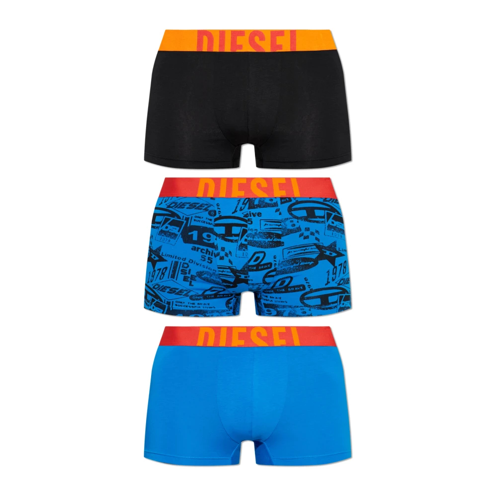 Diesel Herren Multicolor - Damien-D-Pop-3Pack-40 - Underwear - Mehrfarbig - S