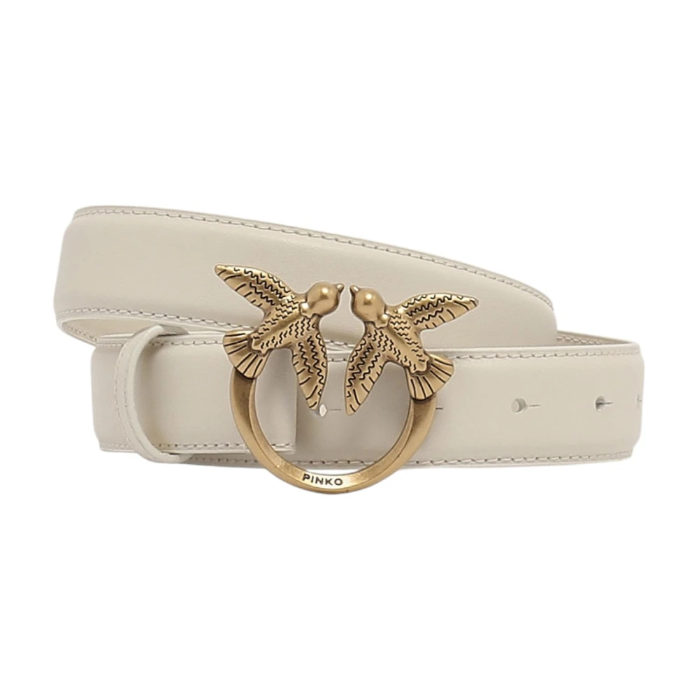 Pinko - Love Birds Diamond Cut Gürtel - Accessories - Damen - Beige - Xs - Image 13