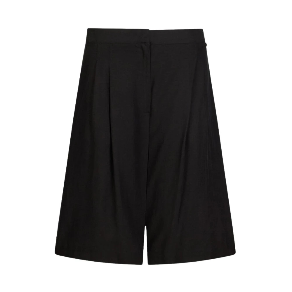 Liu Jo Damen Schwarz - Linen Blend Bermuda Shorts - Shorts - K - S
