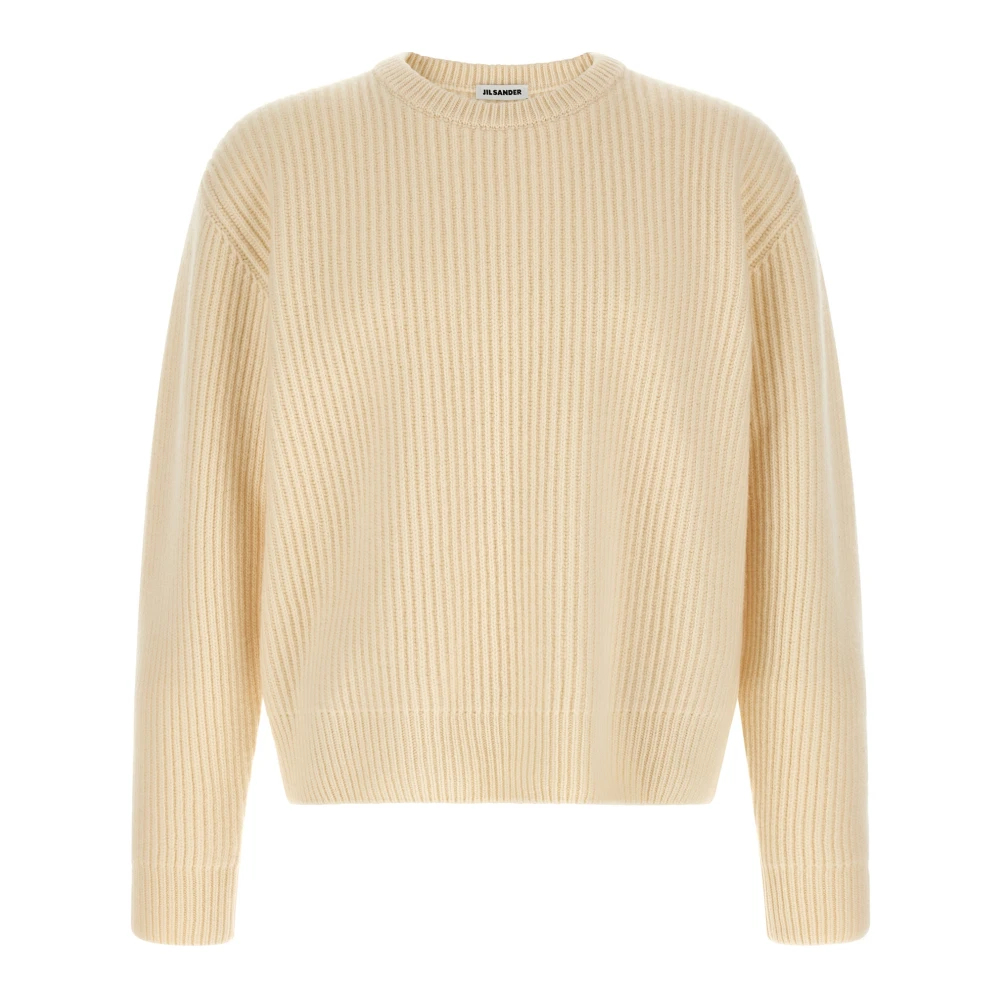 Jil Sander Herren Beige - Fisherman Rib Sweater - Knitwear - M