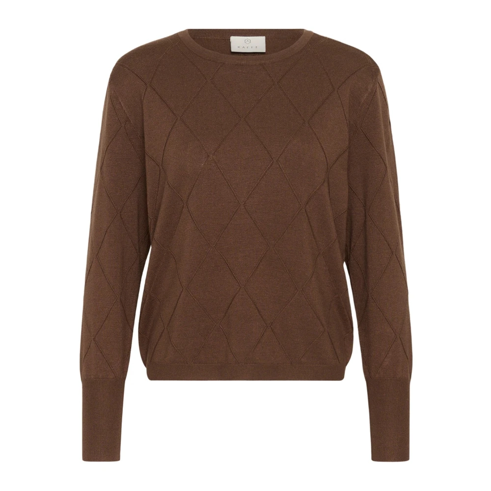 Kaffe Damen Marron Langarmpullover Lizza Argyle - Bild 4