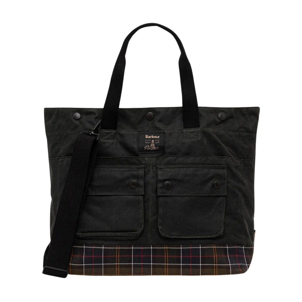 Barbour - Field Waxed Tote Bag - Bags - Unisex - Grün - One Size - Bild 3
