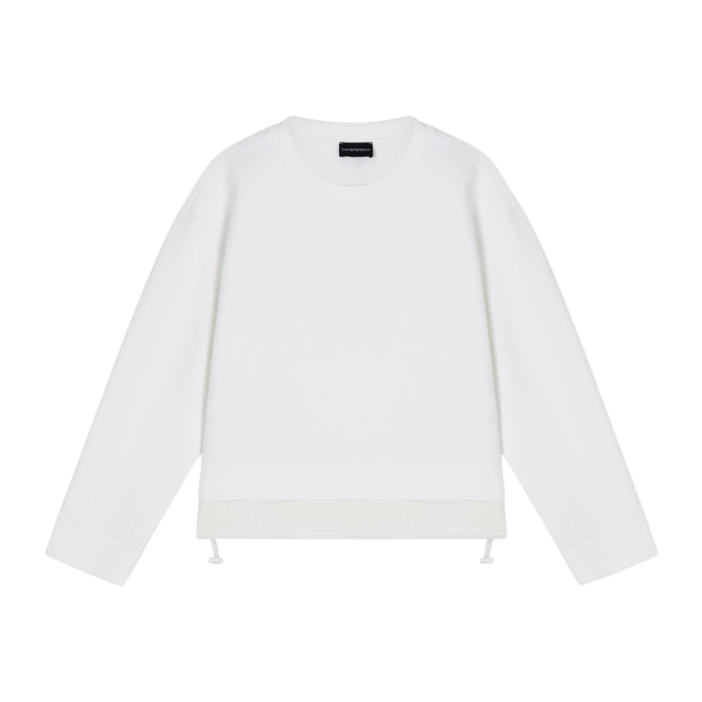Emporio Armani Damen Weiß - Double Jersey Rundhals-Sweatshirt - Sweatshirts & Hoodies - M