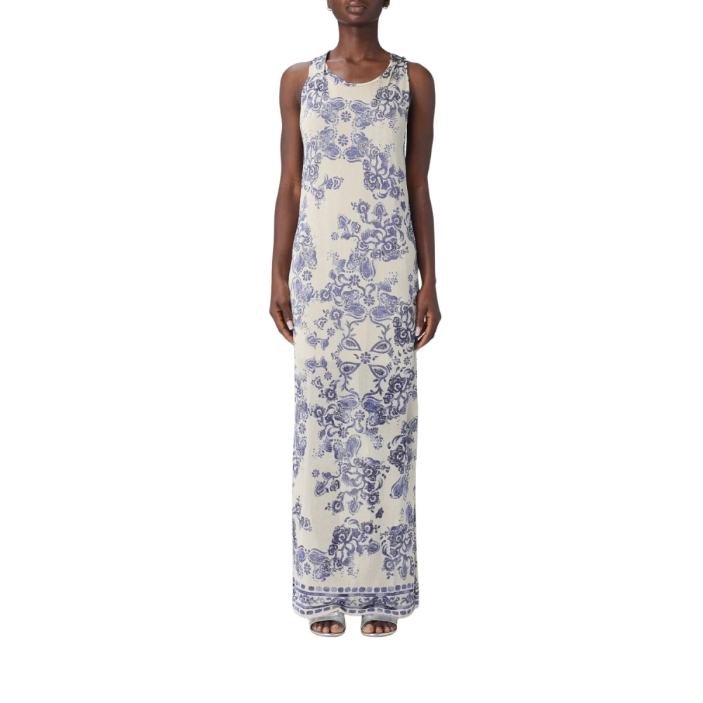 Liu Jo Damen Multicolor - Bedrucktes Strick-Maxikleid - Dresses - Mehrfarbig - M