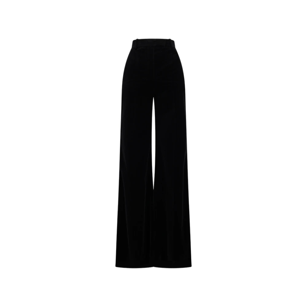 Valentino Garavani - Schwarze Samt Paris Hose - Trousers - Damen - Schwarzk - M