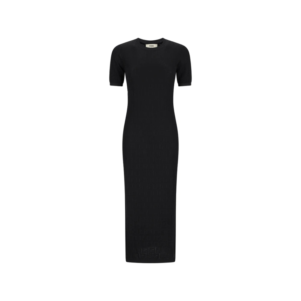 Fendi Damen Schwarz - Lace Ff Knit Dress - Dresses - K - 2XS