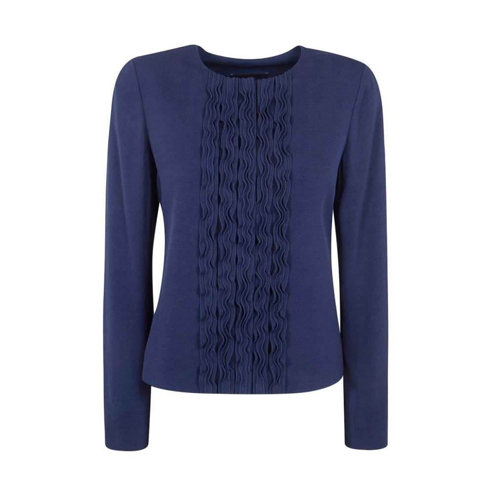 Emporio Armani Damen Blau - Round-Neck Strickwaren - Knitwear - L