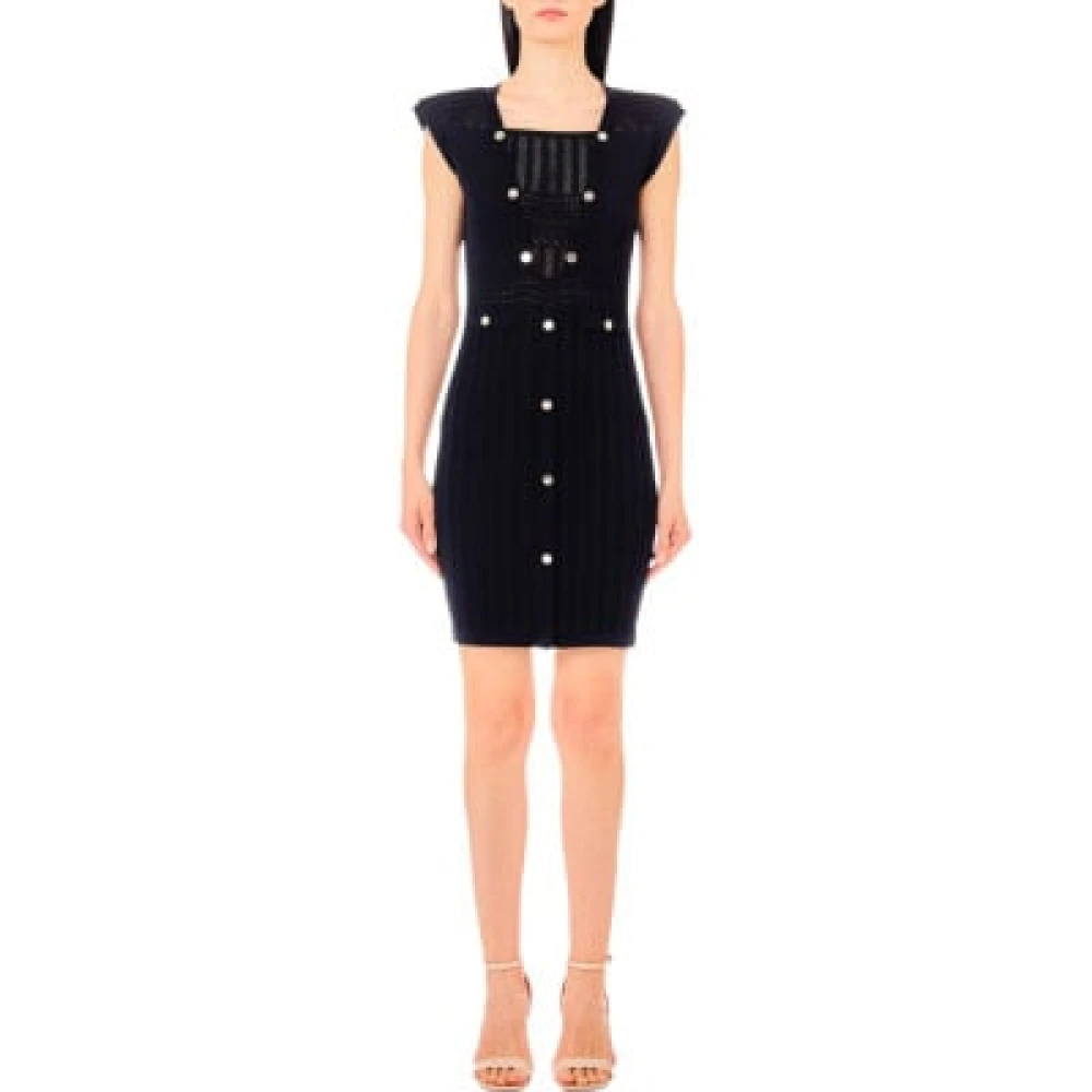 Liu Jo Damen Schwarz - Es Strickkleid Mit Knöpfen - Dresses - K - L