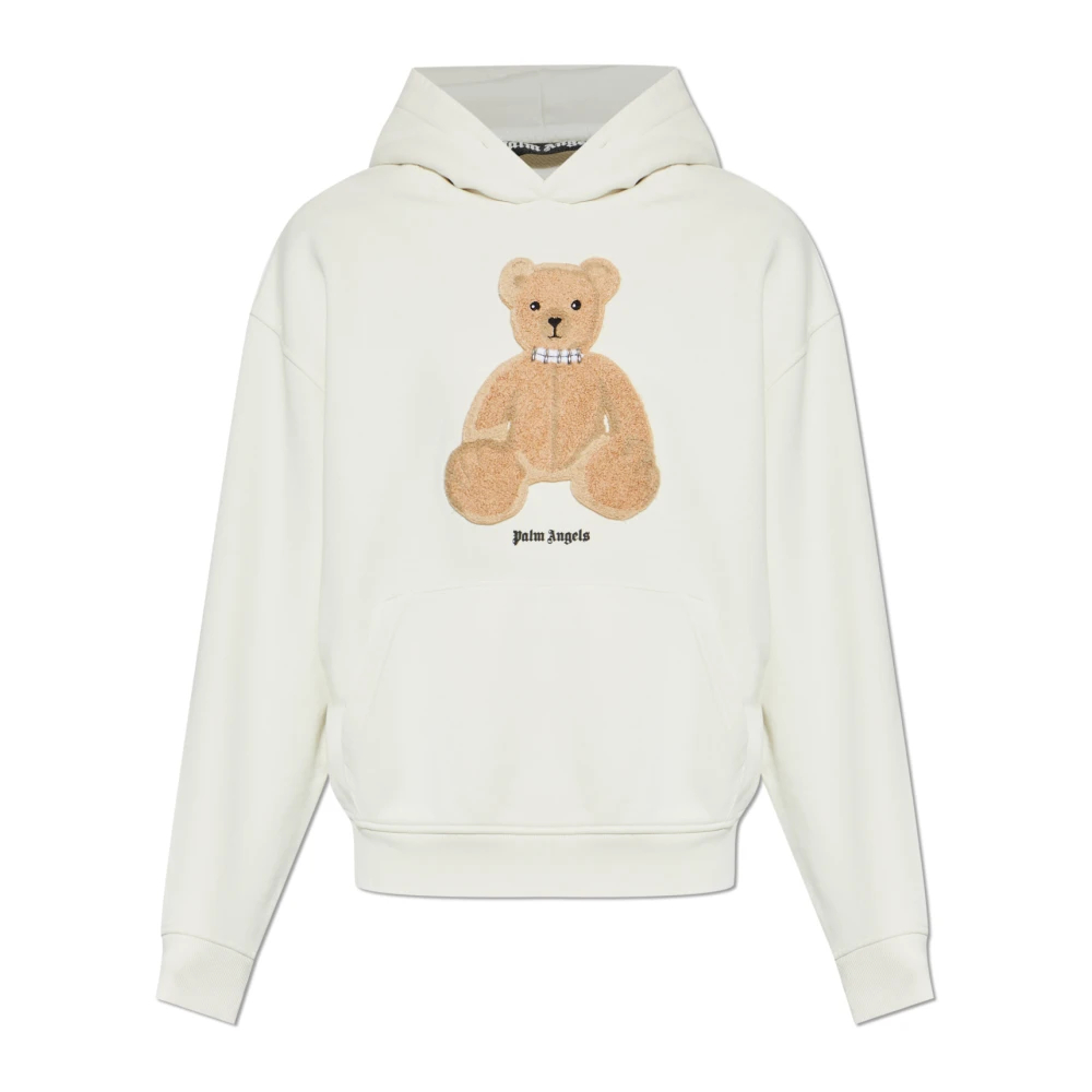 Palm Angels Herren Weiß - Bear Graphic Hoodie - Sweatshirts & Hoodies - S