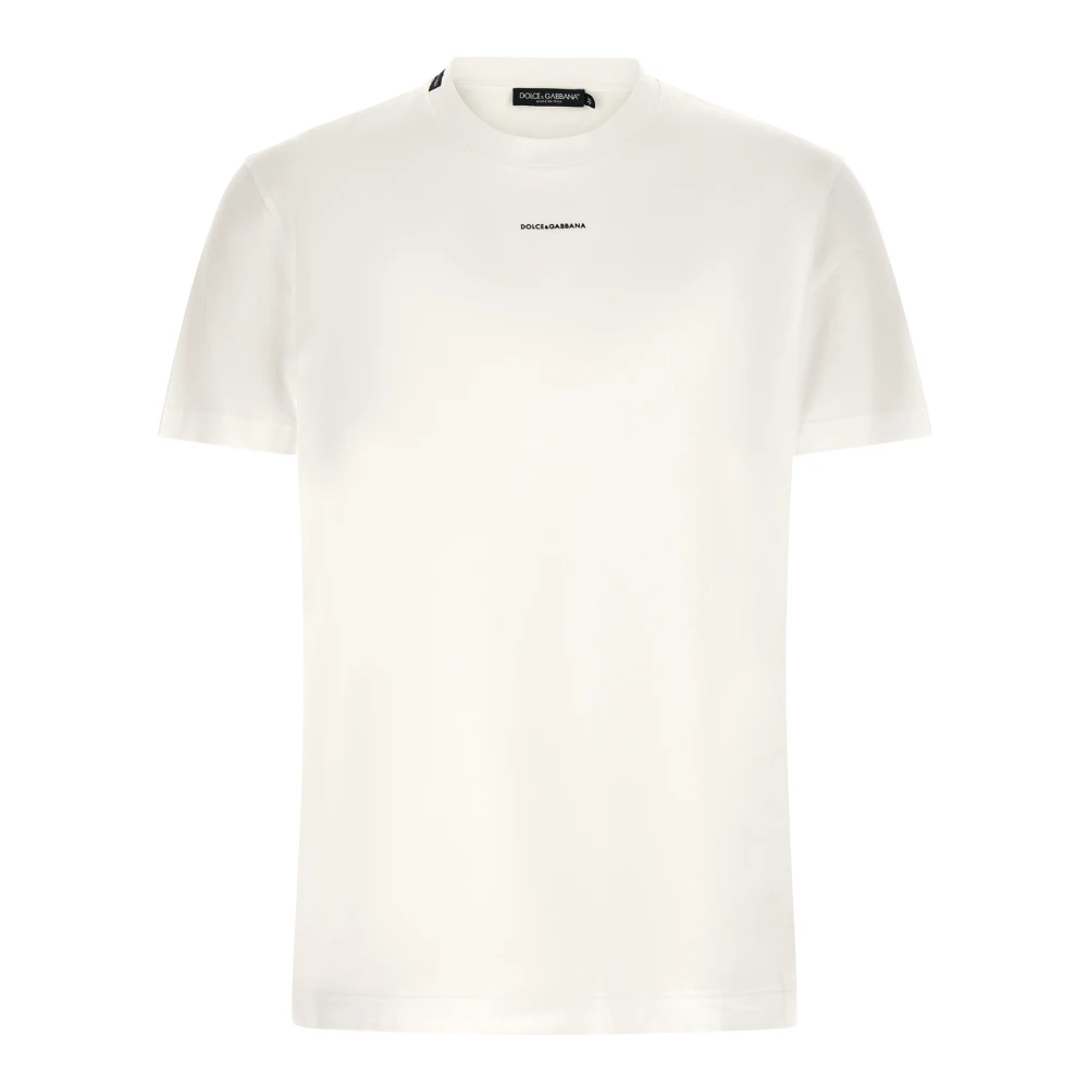 Dolce & Gabbana Herren Weiß - T-Shirt Aus Baumwolljersey - Tops - 3XL