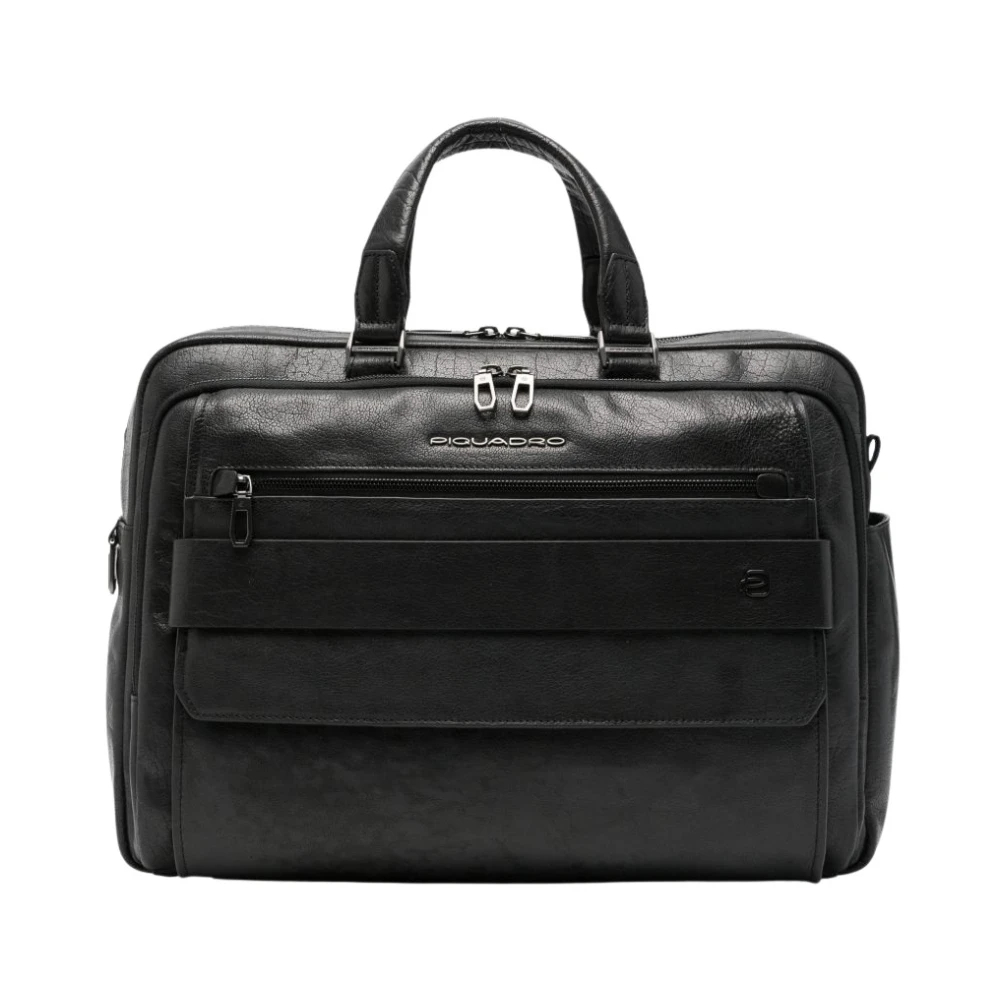 Piquadro Herren Schwarz - Personalisierbare Laptoptasche 15.6" - Bags - K -One Size