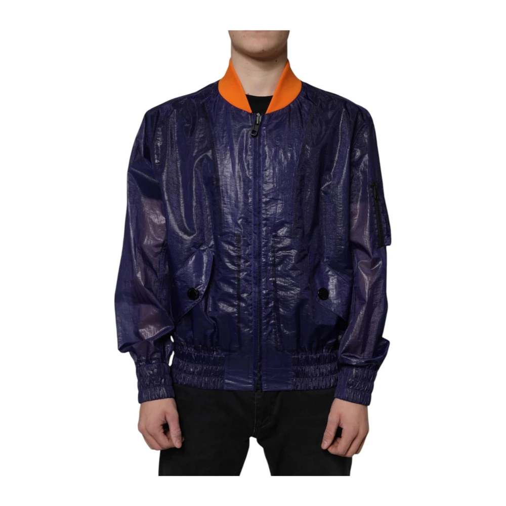 Dolce & Gabbana Herren Blau - E Laminierter Bomberjacke - Jackets - 2XL