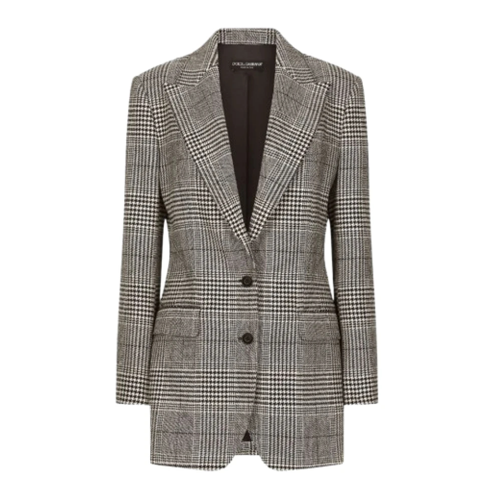 Dolce & Gabbana Damen Grau - Karierte Doppelreiher-Blazer - Jackets - M